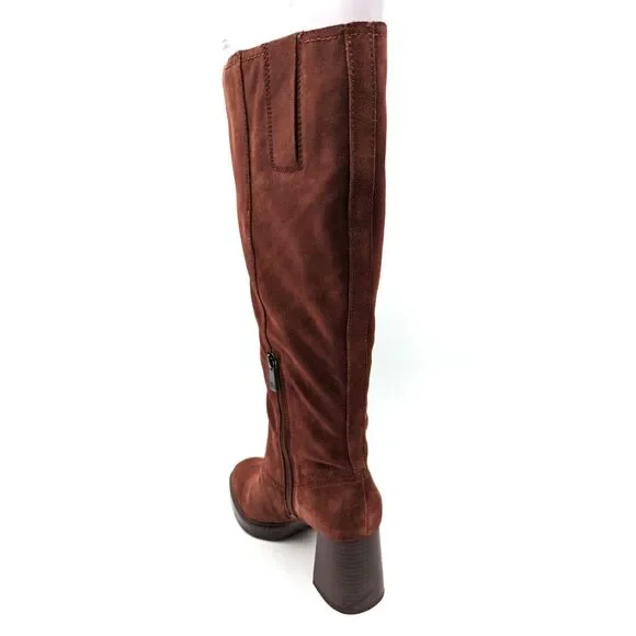 Naturalizer Women's Ona Platform Tall Boot Knee High Cappuccino Suede‎ SZ 7.5